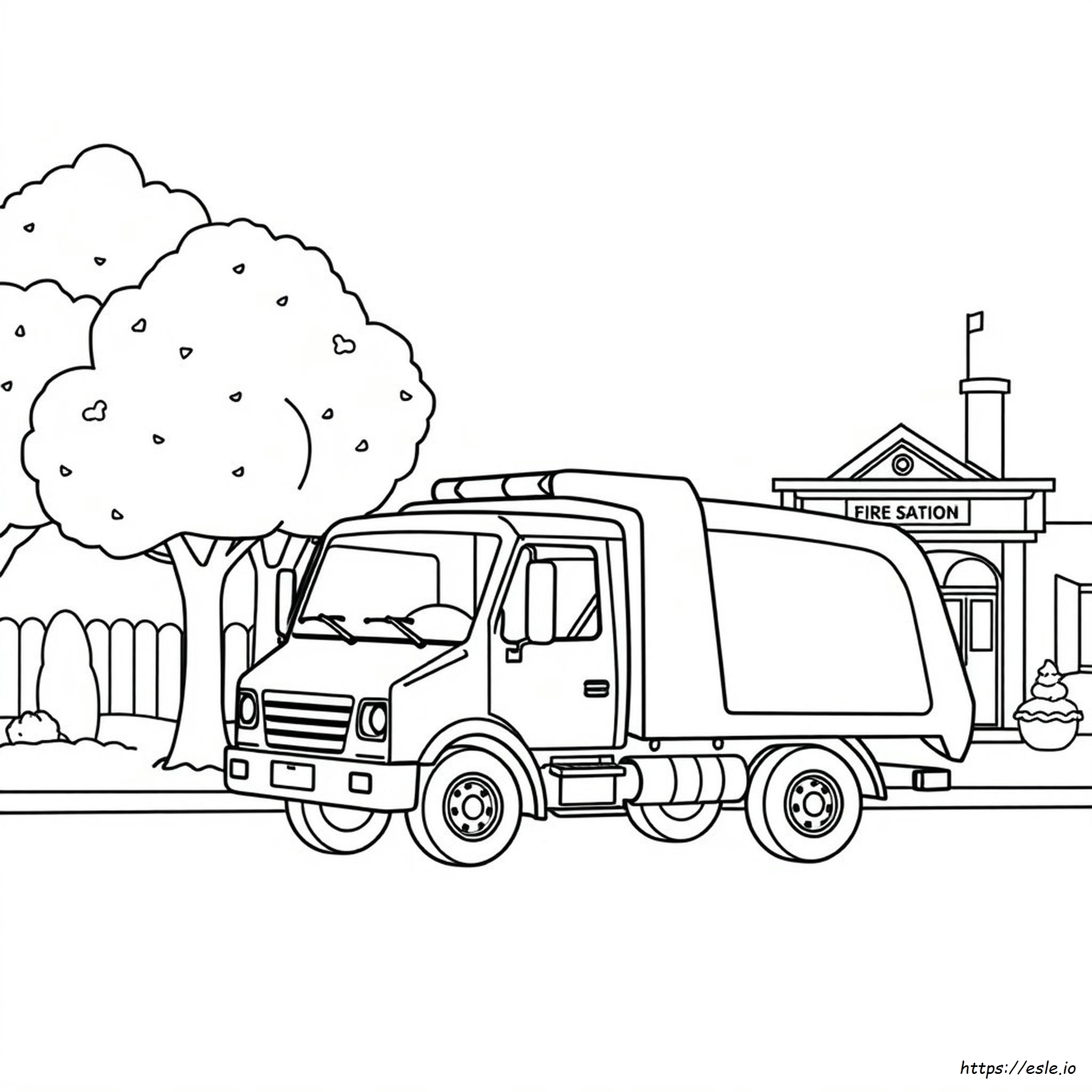 Bin Truck Colouring Pages