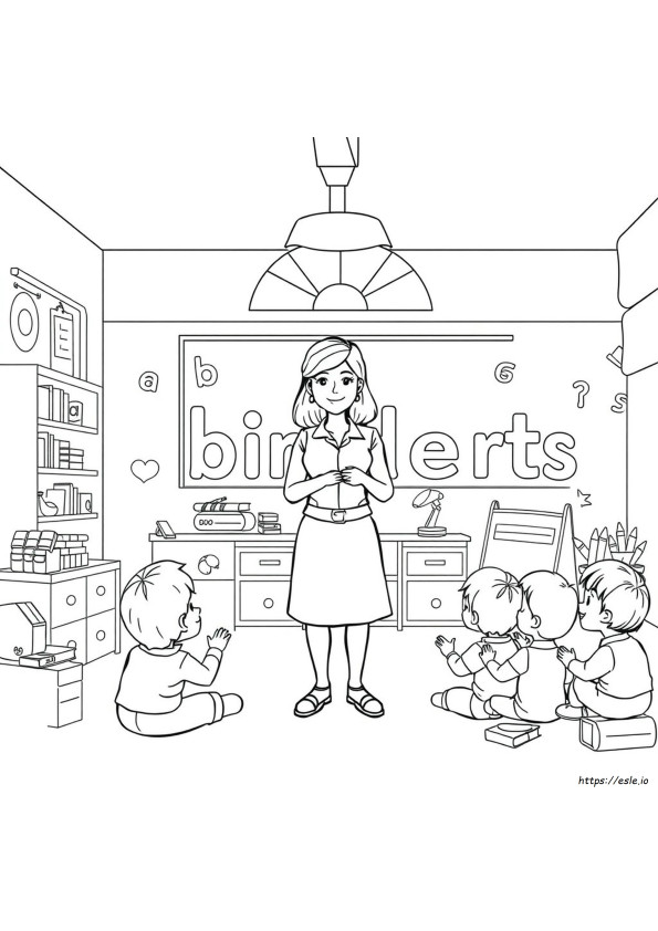 Miss Bindergarten Coloring Page