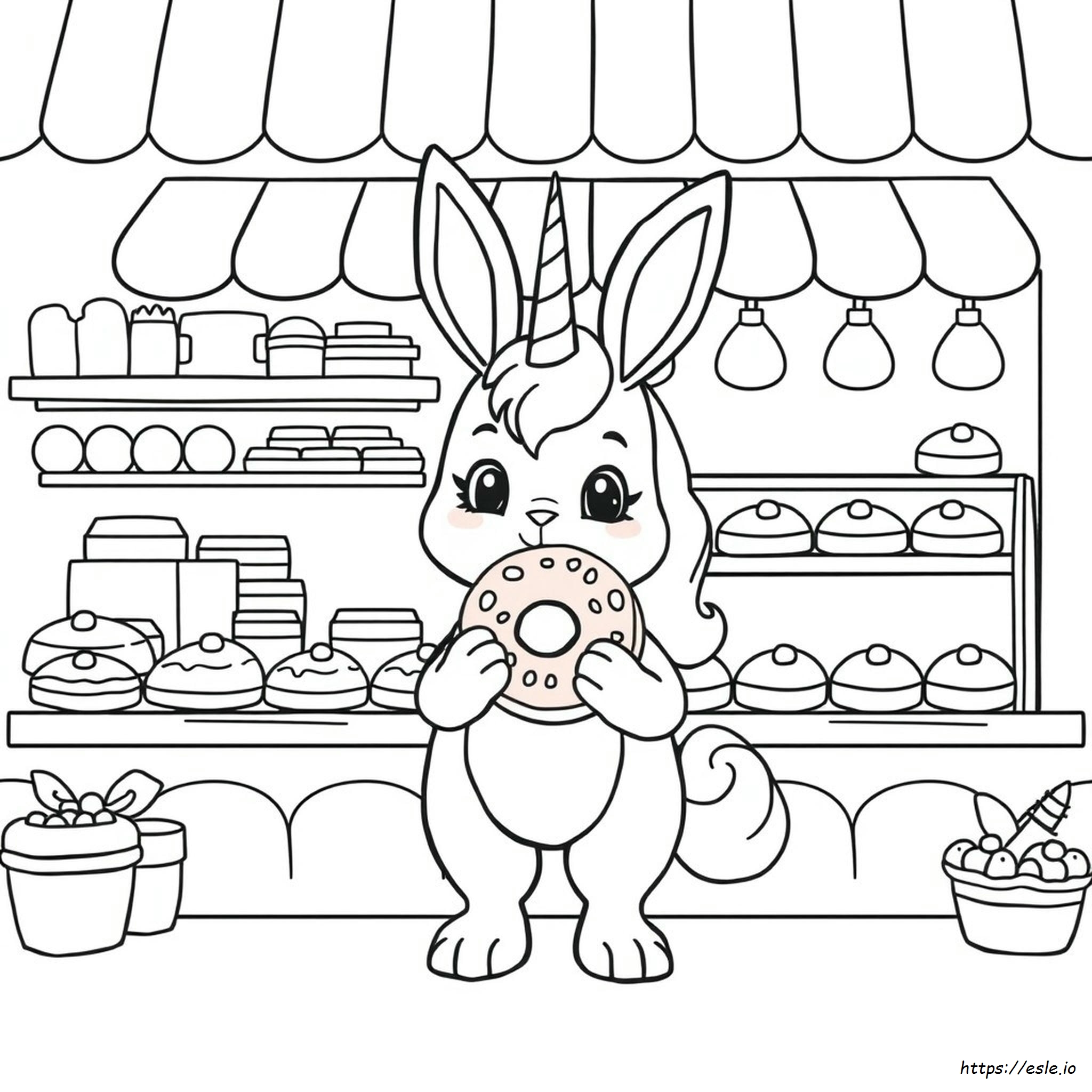 Bunny Donut Coloring Page