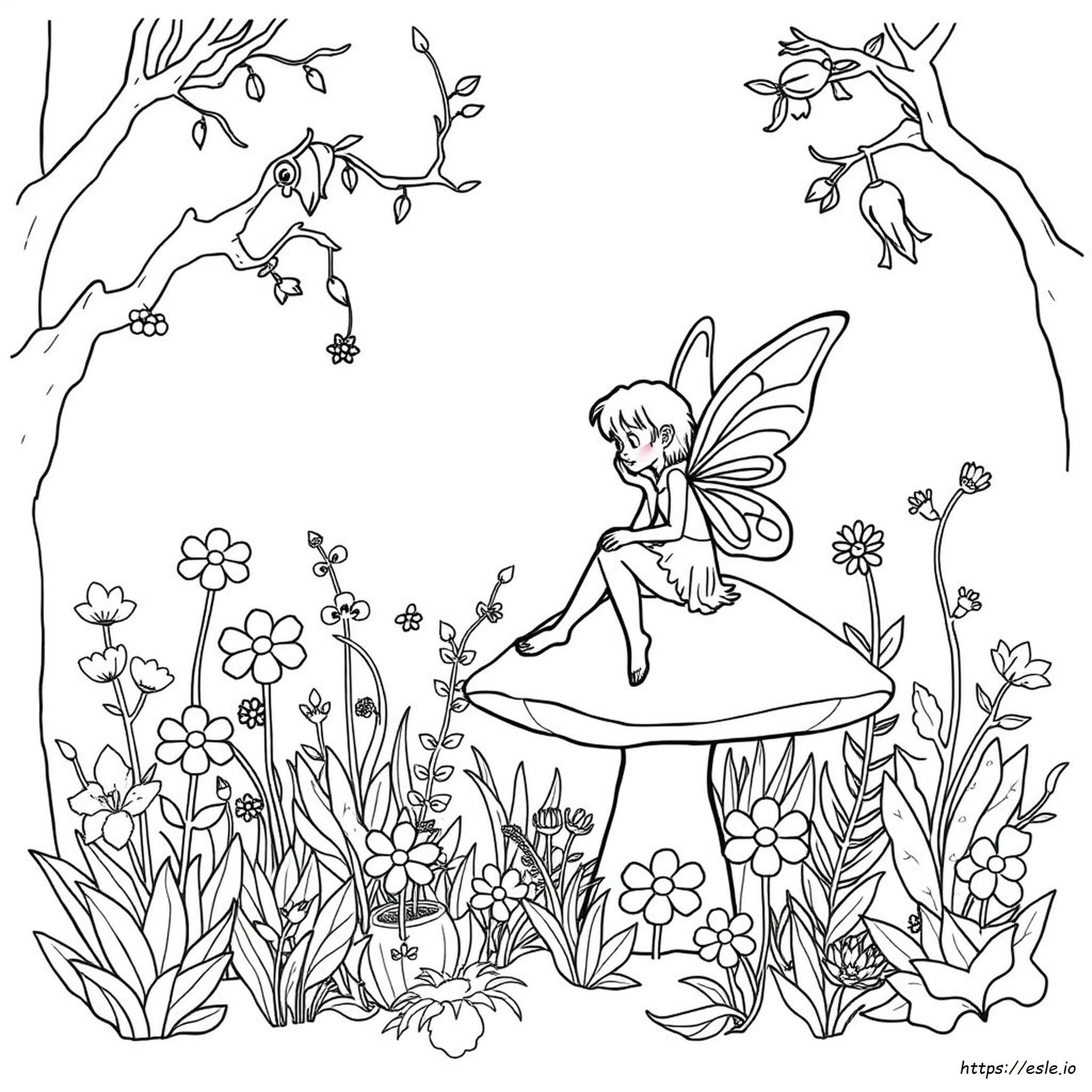 Enchanted Forest Fairy Garden Coloring Pages