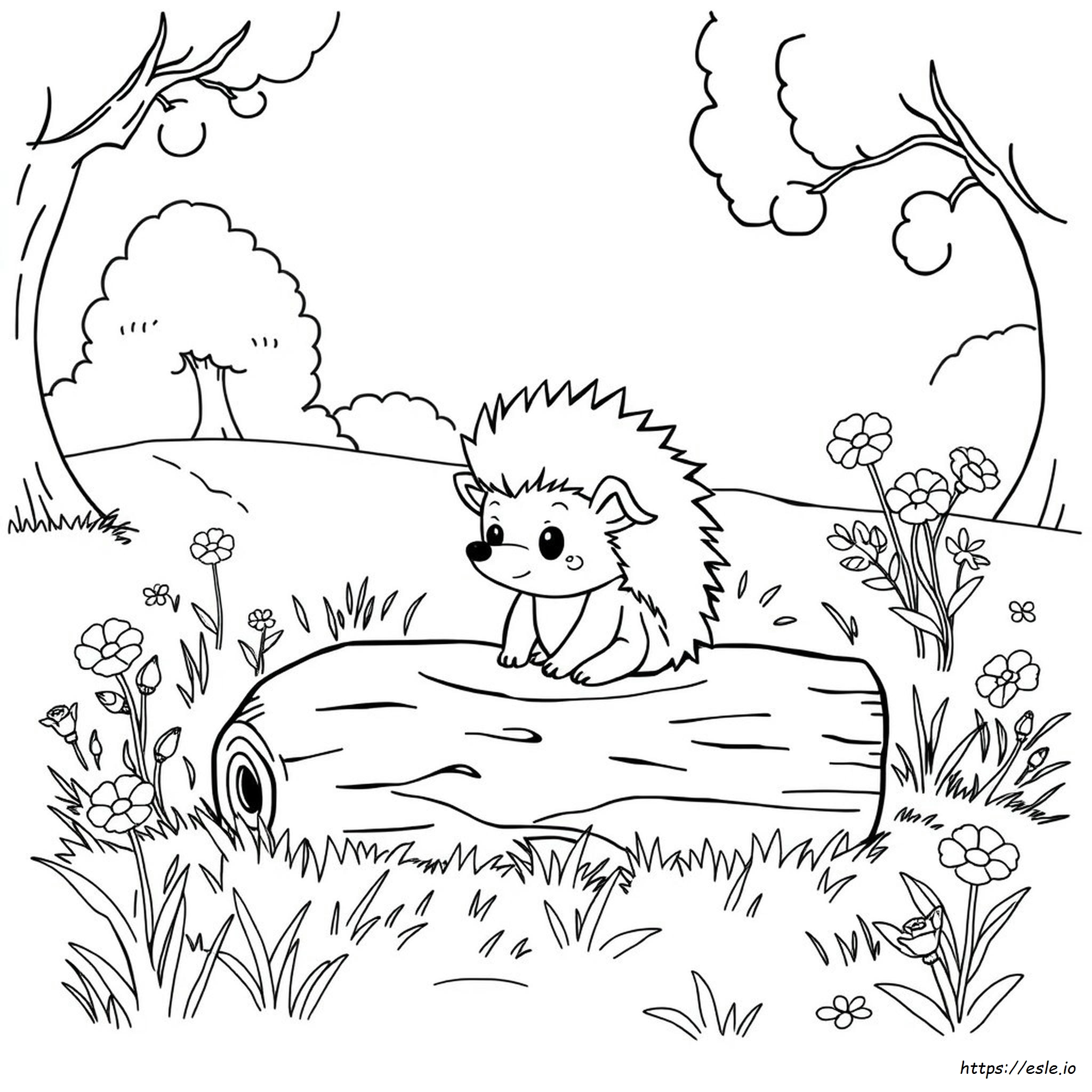 Baby Hedgehog Coloring Page