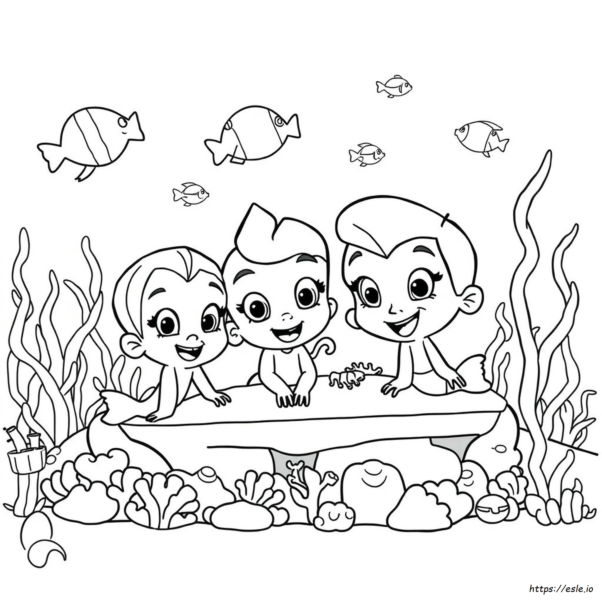 Bubble Guppies Characters Coloring Pages