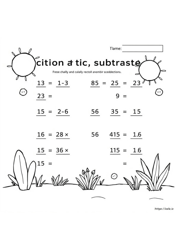 Addition Subtraktion Ausmalblätter