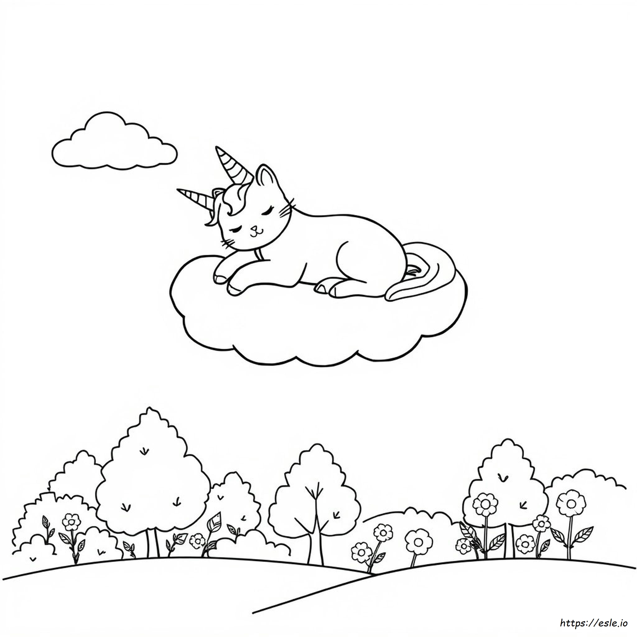 Unicorn Cat Coloring Pages Free