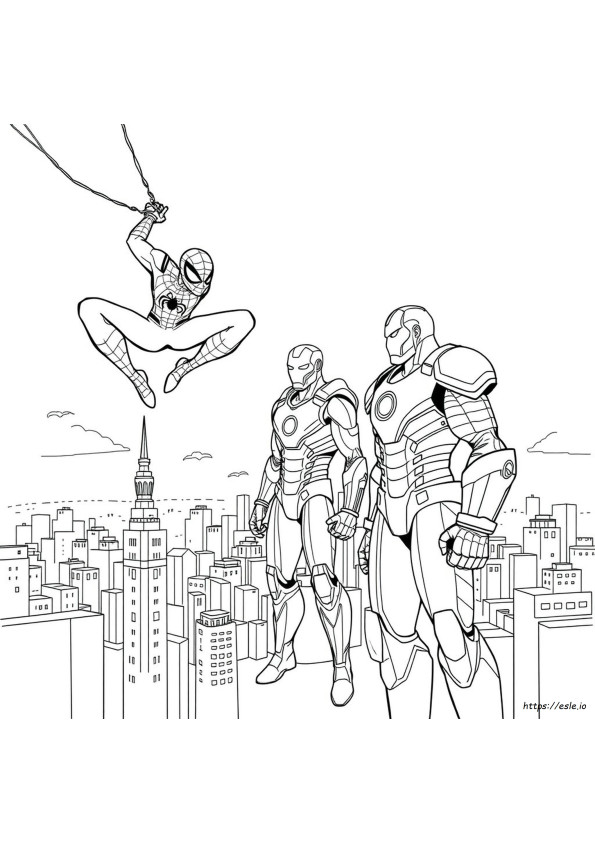 Spider Man And Iron Man Coloring Pages