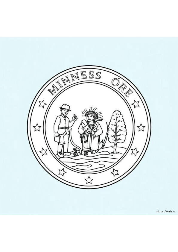 Minnesota State Seal Coloring Page