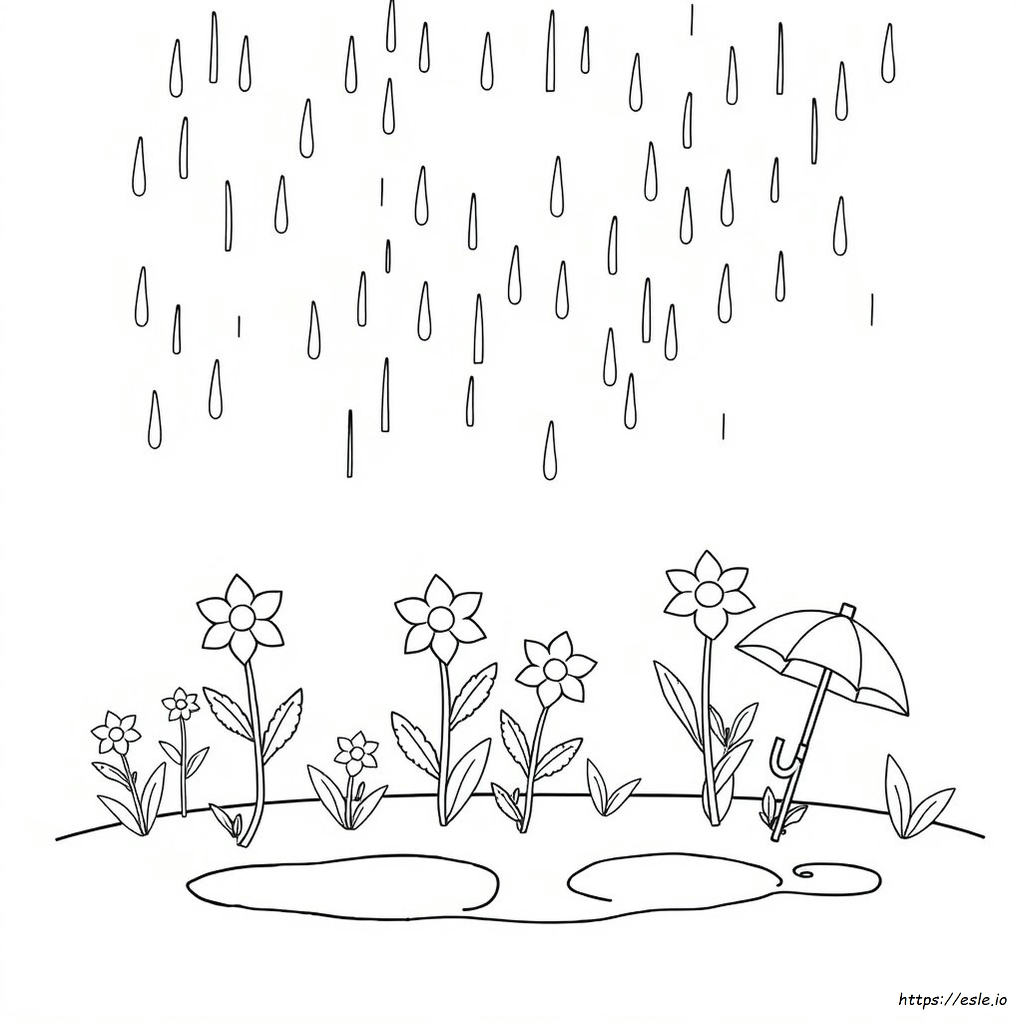 April Showers Bring May Flowers Coloring Page Free