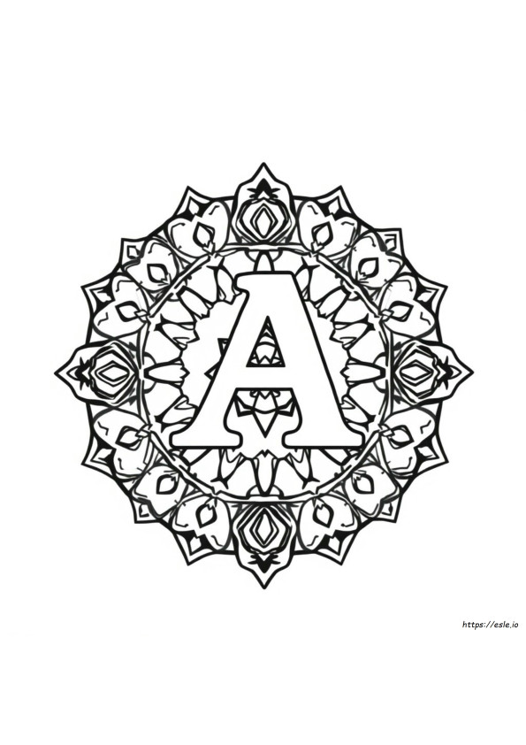 Mandala Da Colorare Lettera A