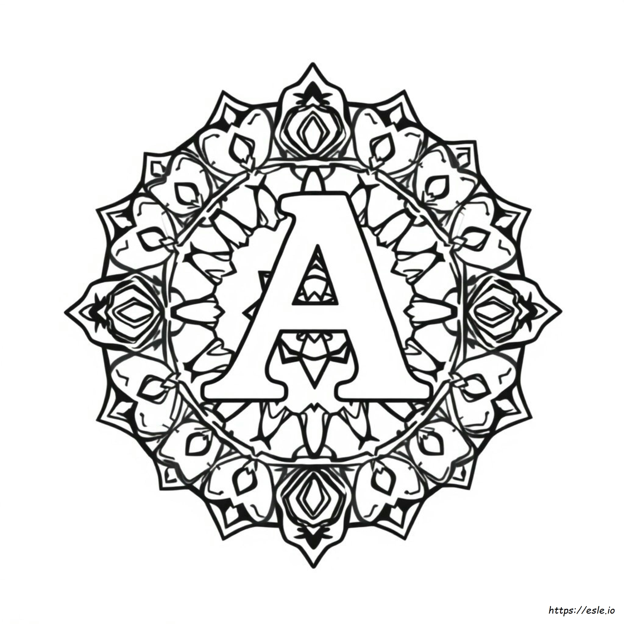 Coloriage Mandala Lettre A