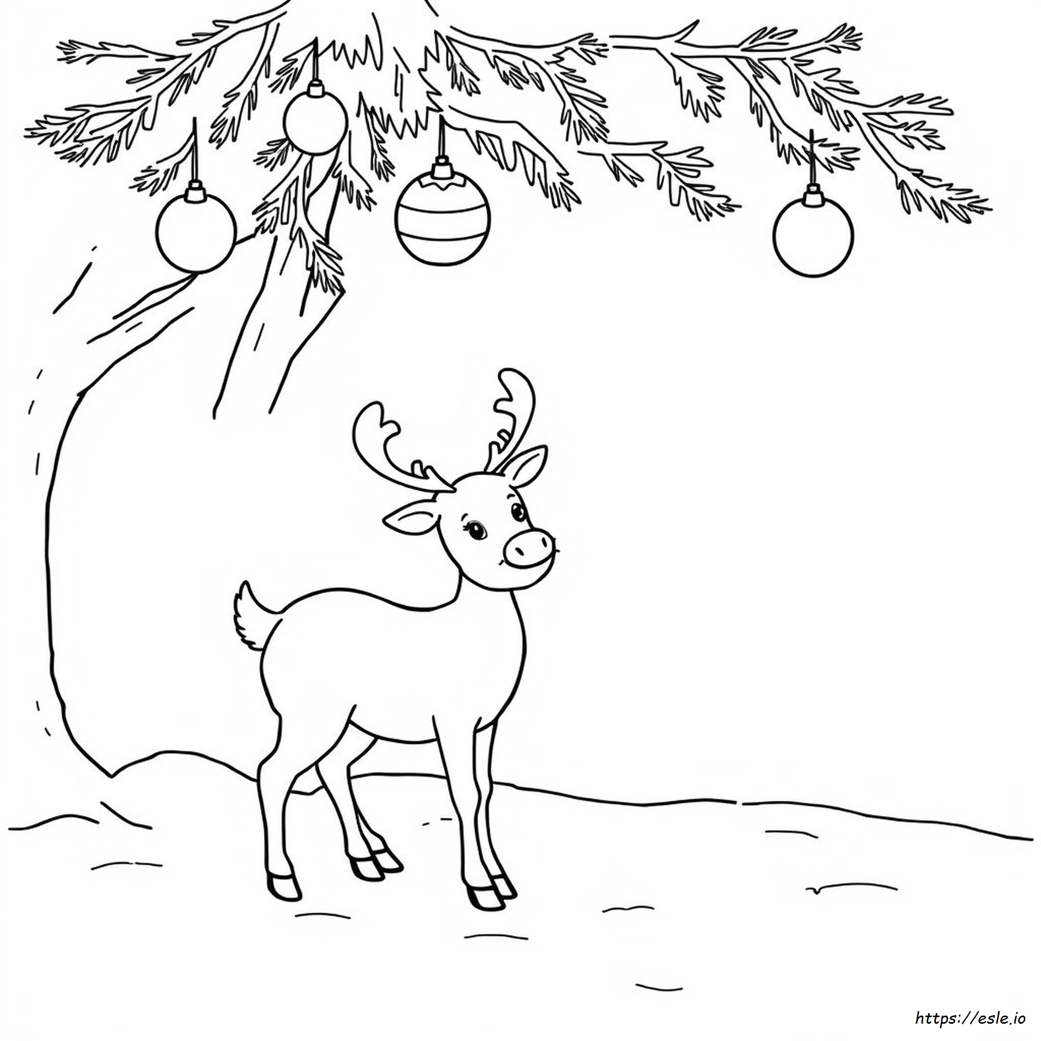 Gambar Mewarnai Rusa Natal