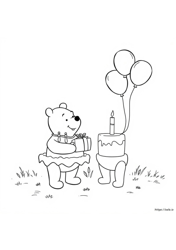Pooh Birthday Coloring Pages