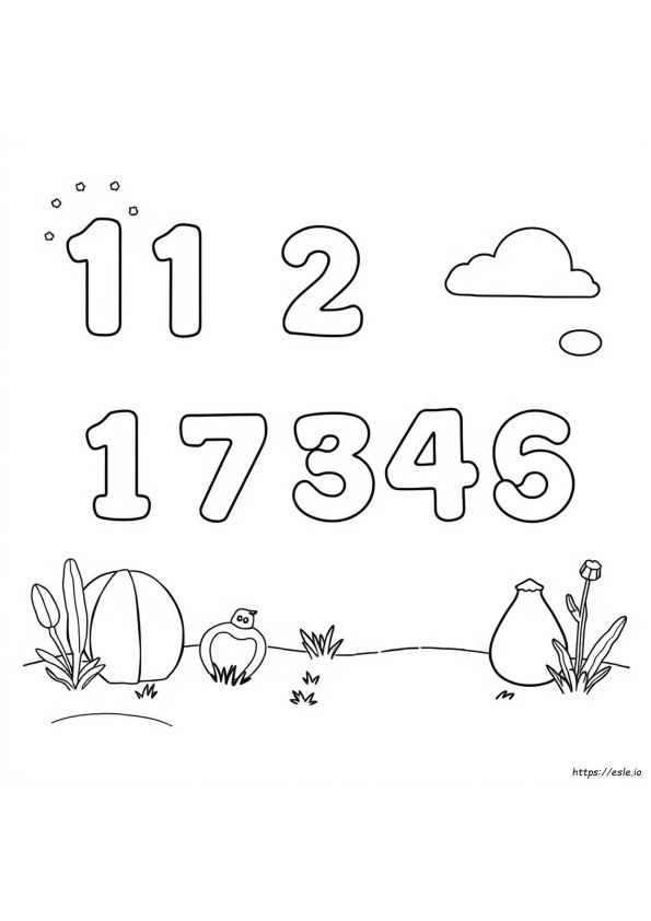 Number Coloring Book Pages