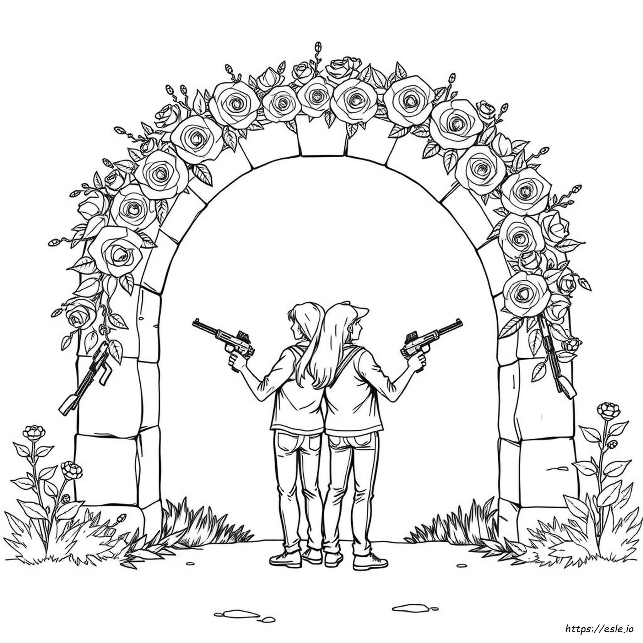 Guns And Roses Coloring Pages
