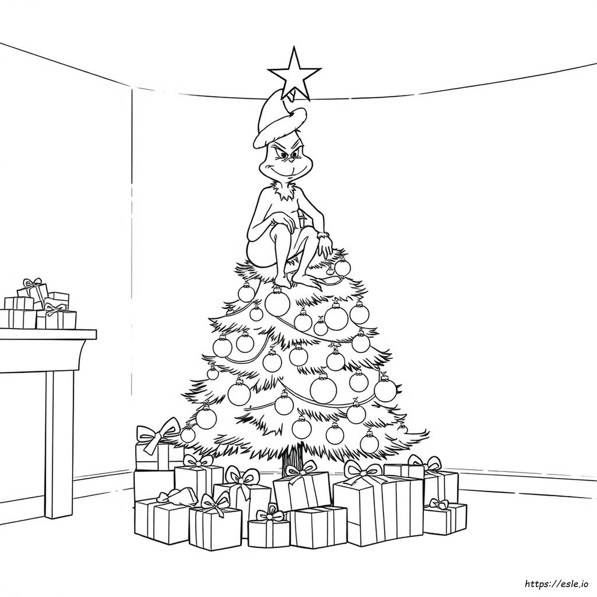 Kolorowanka Choinka Grinch Do Druku