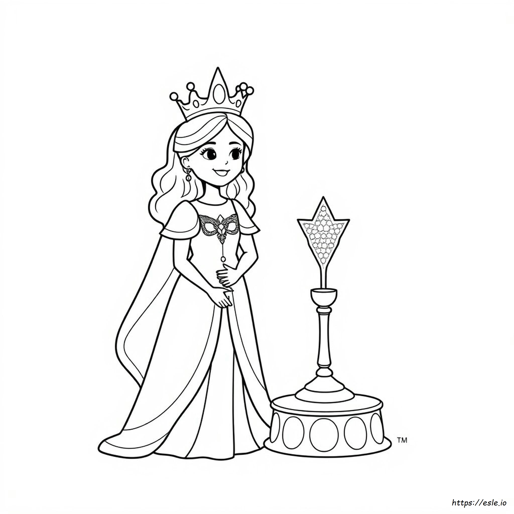 Queen Crown Tiara Coloring Page