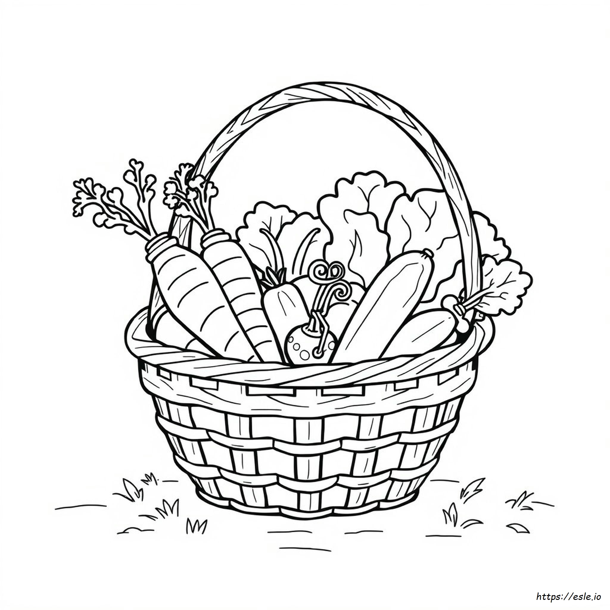 Cesta De Legumes Fácil Para Colorir