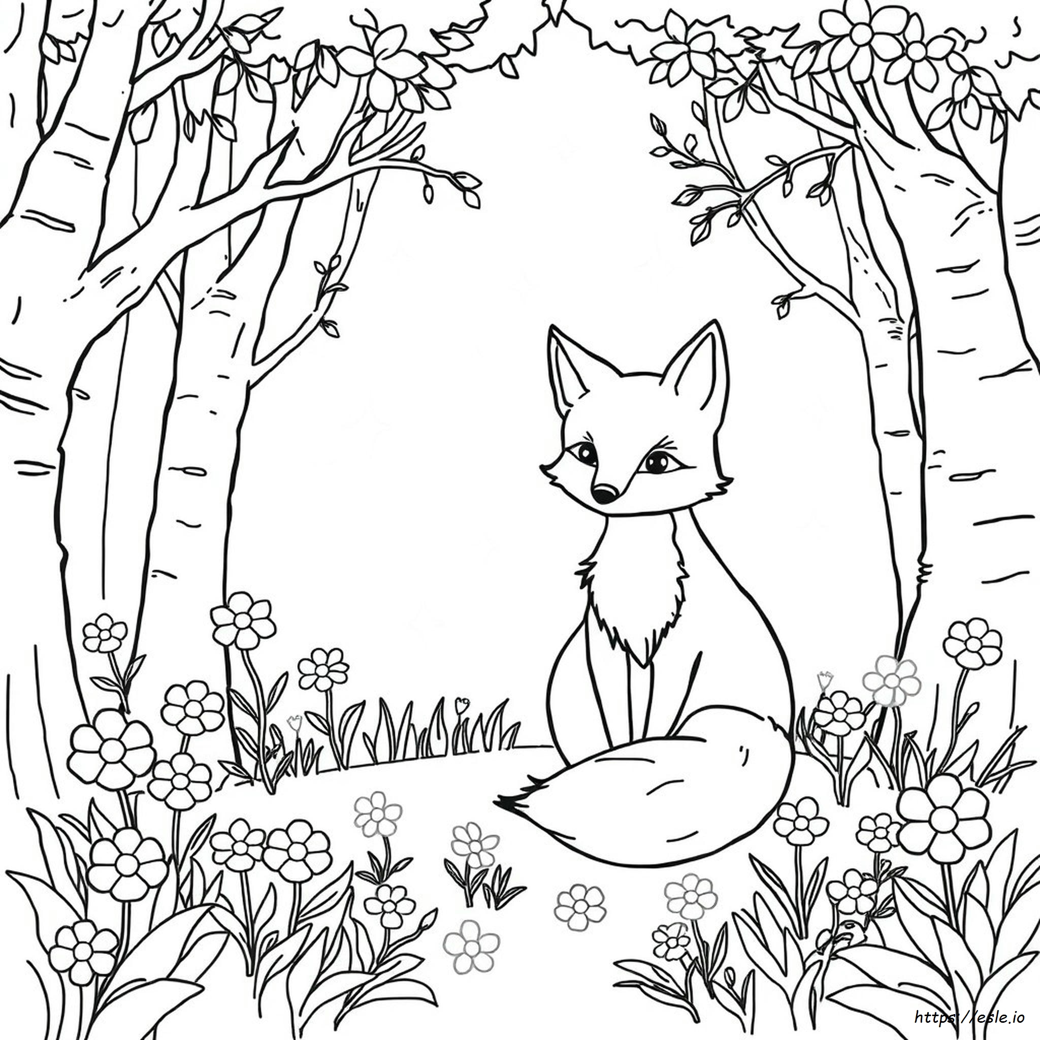 Enchanted Forest Coloring Book Fox