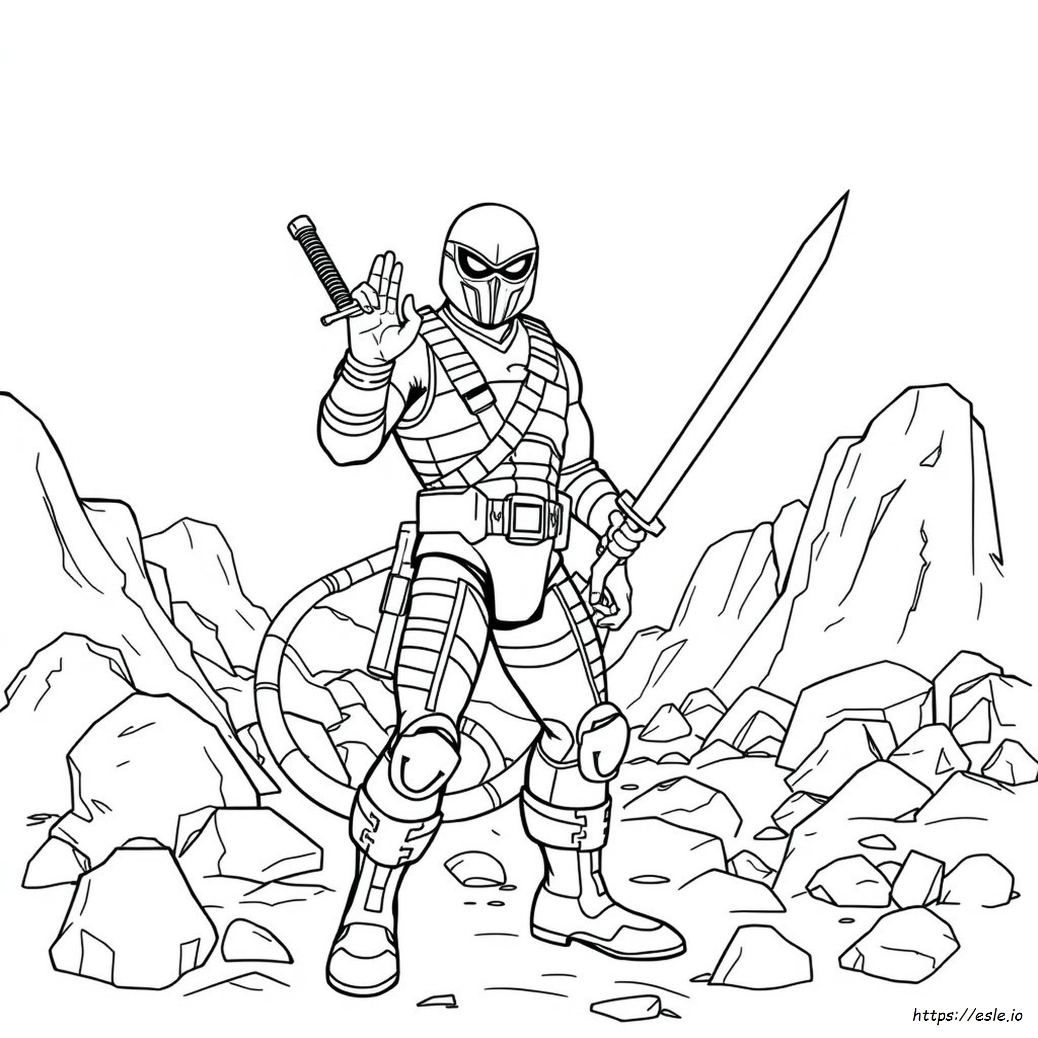 Gambar Mewarnai Gi Joe Snake Eyes