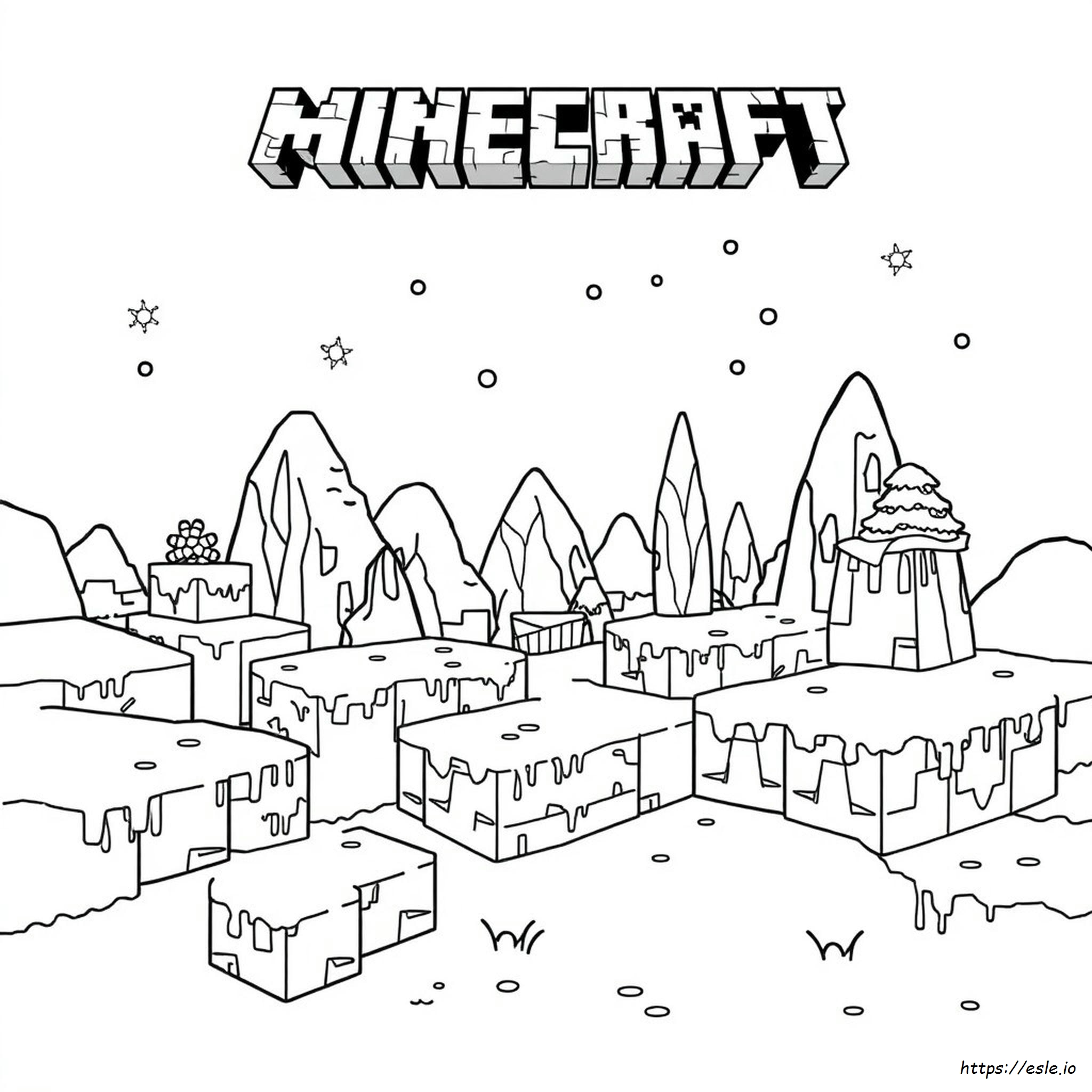Halaman Mewarnai Frozen Minecraft
