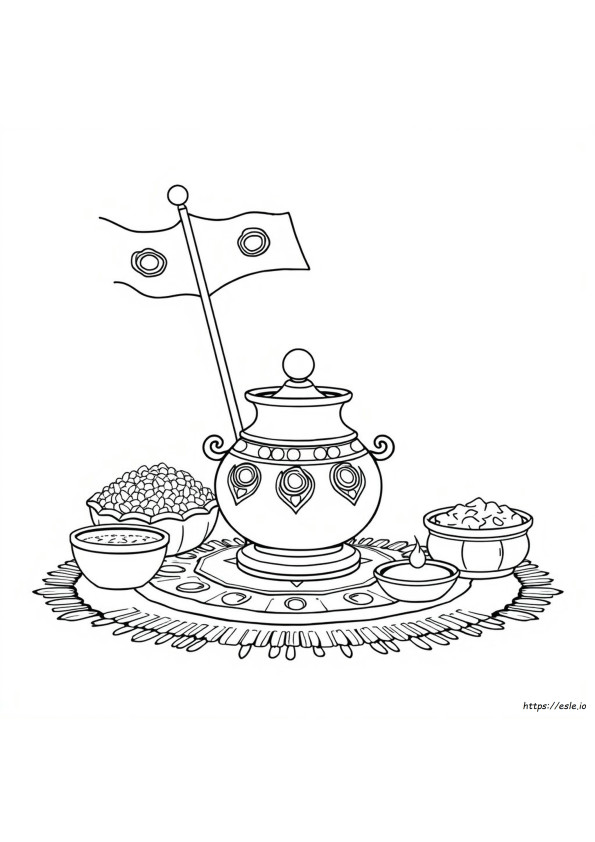 Pongal Pot Colouring Pages