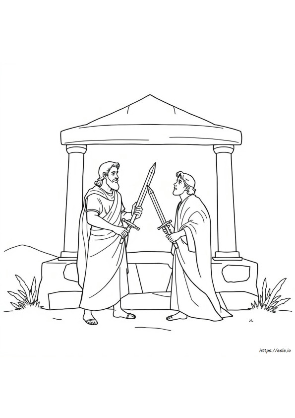 David And Jonathan Friendship Coloring Pages