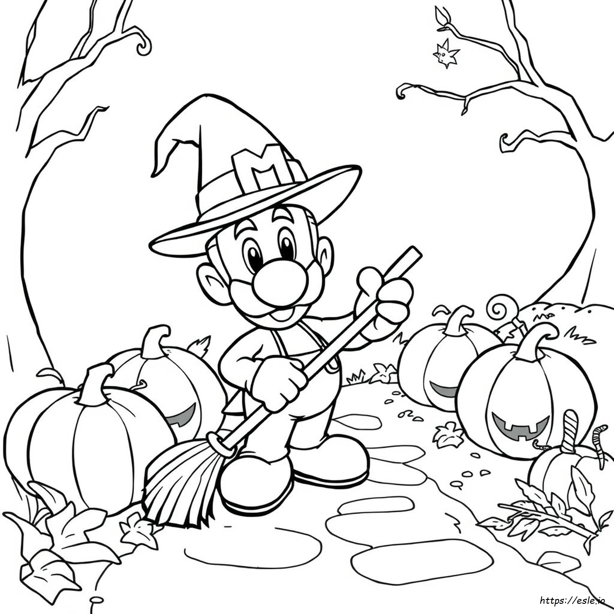 Luigi Halloween Coloring Pages