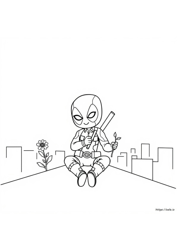 Coloriage Deadpool Mignon