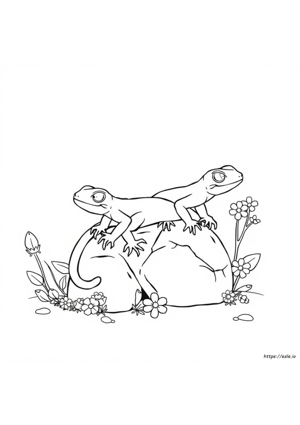Lagartixa Fofa Para Colorir