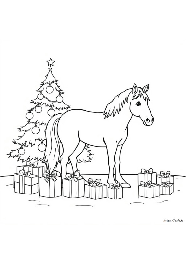 Christmas Horse Coloring Pictures