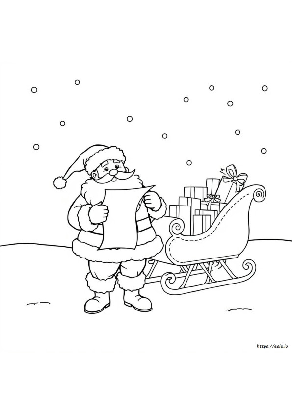 Santa List Coloring Page Printable