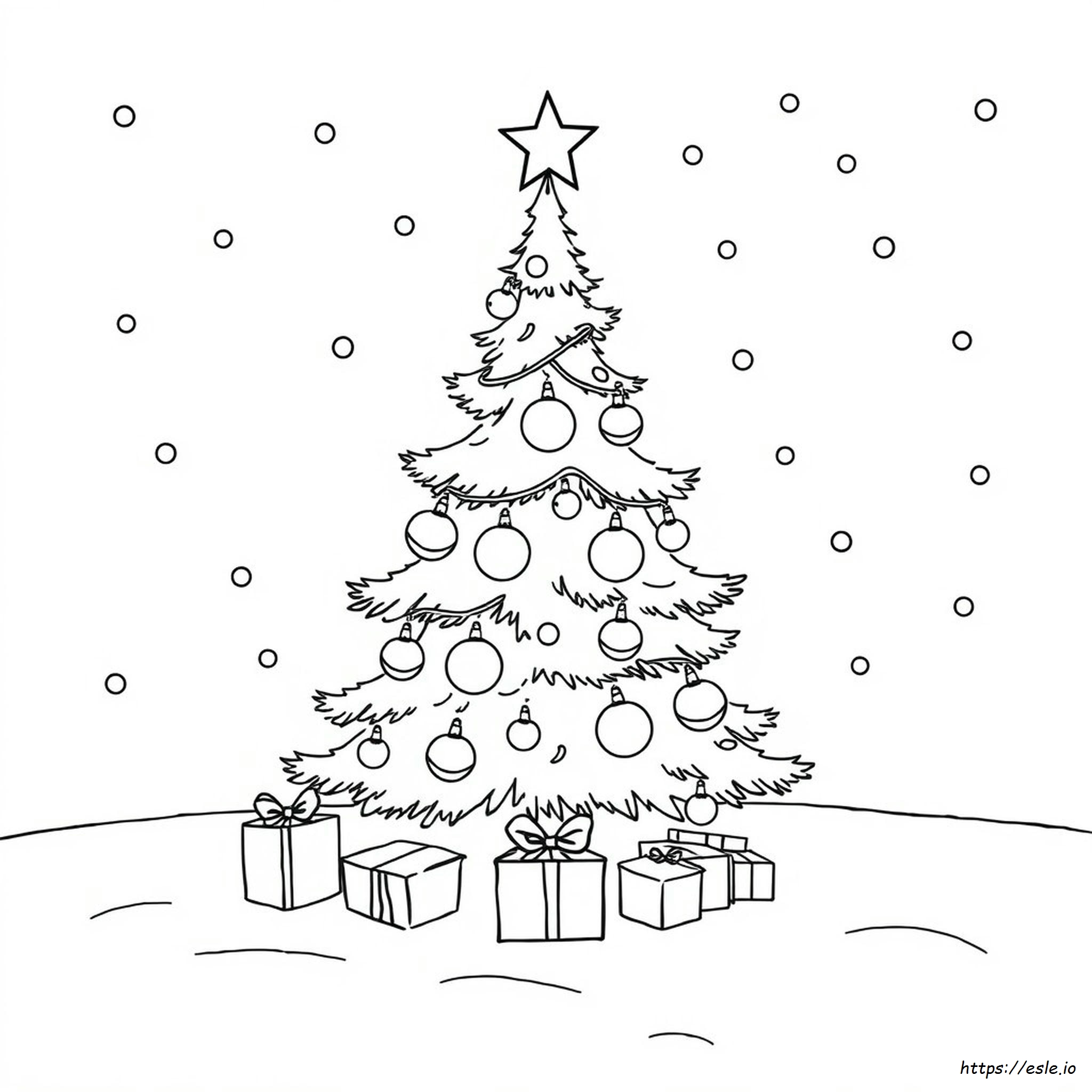 Gambar Mewarnai Pohon Natal