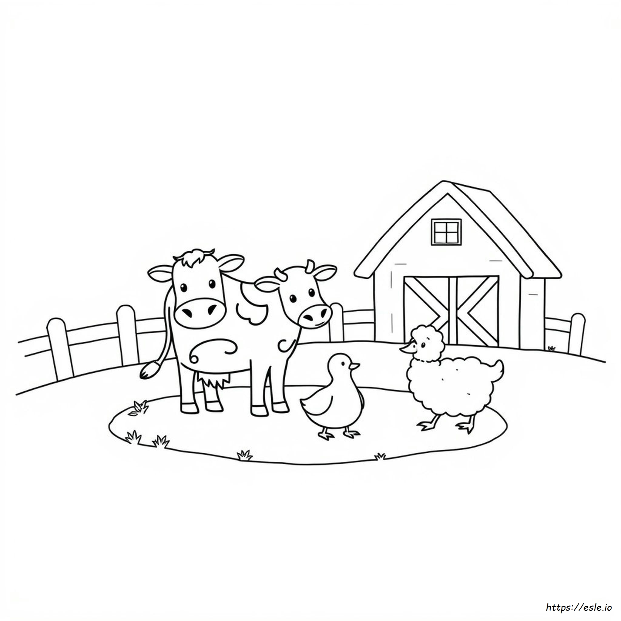 Preschool Easy Farm Coloring Pages