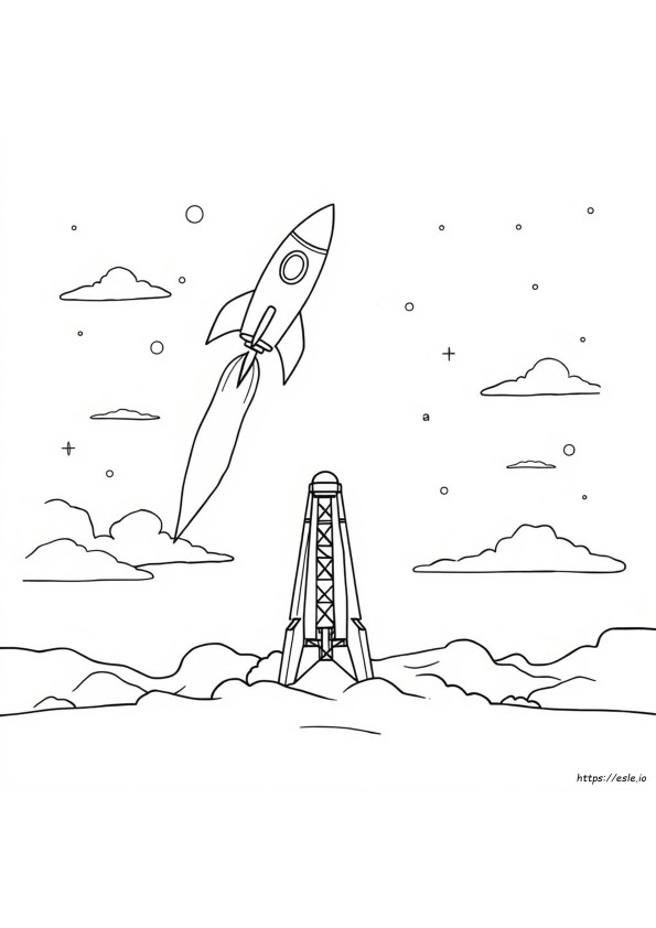 Artemis Rocket Coloring Page