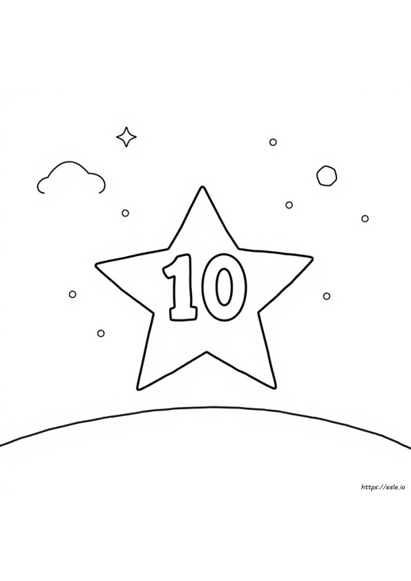 Nummer 10 Ausmalbild