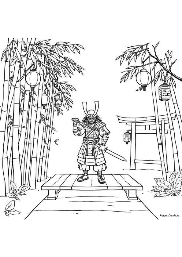 Coloriage Samurai Guerrier Samouraï