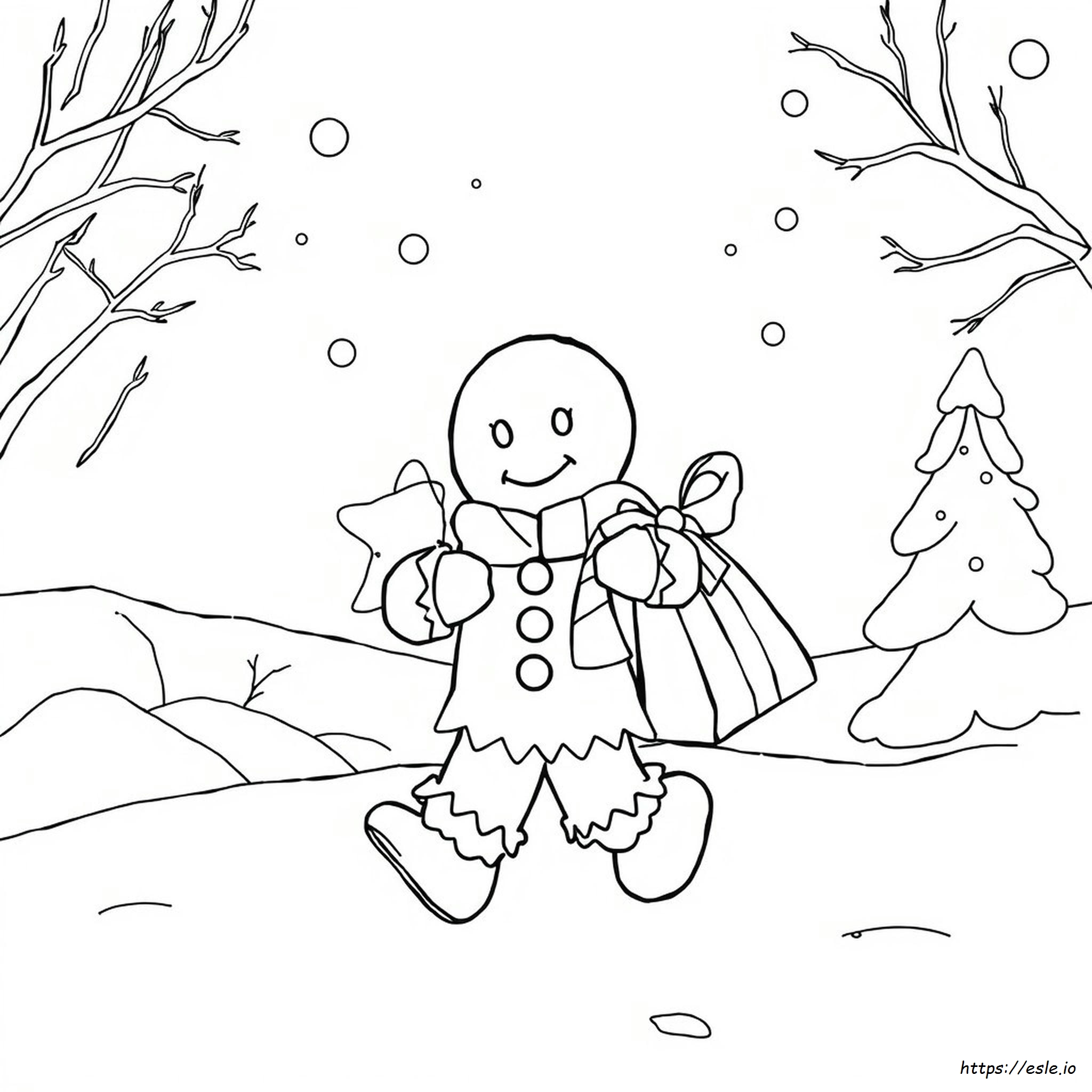 Christmas Gingerbread Man Coloring Page