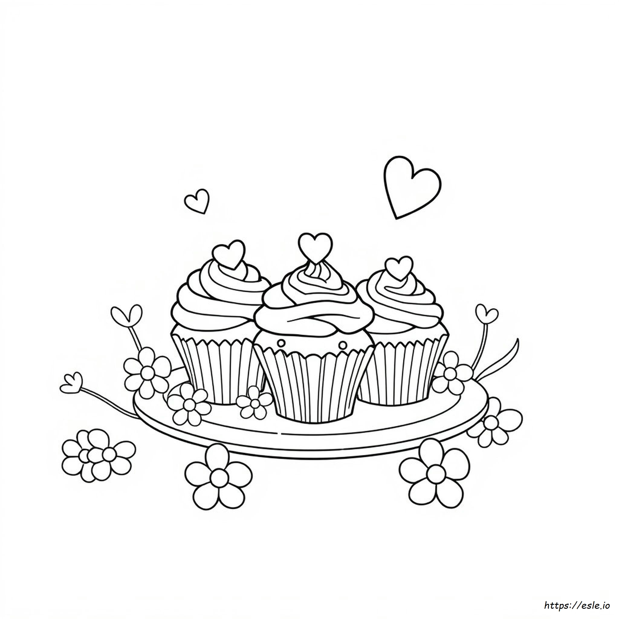 Cute Cupcake Colouring Pages