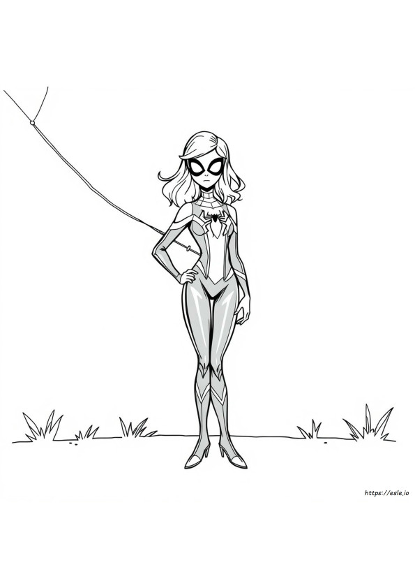Spider Gwen Colouring Pages