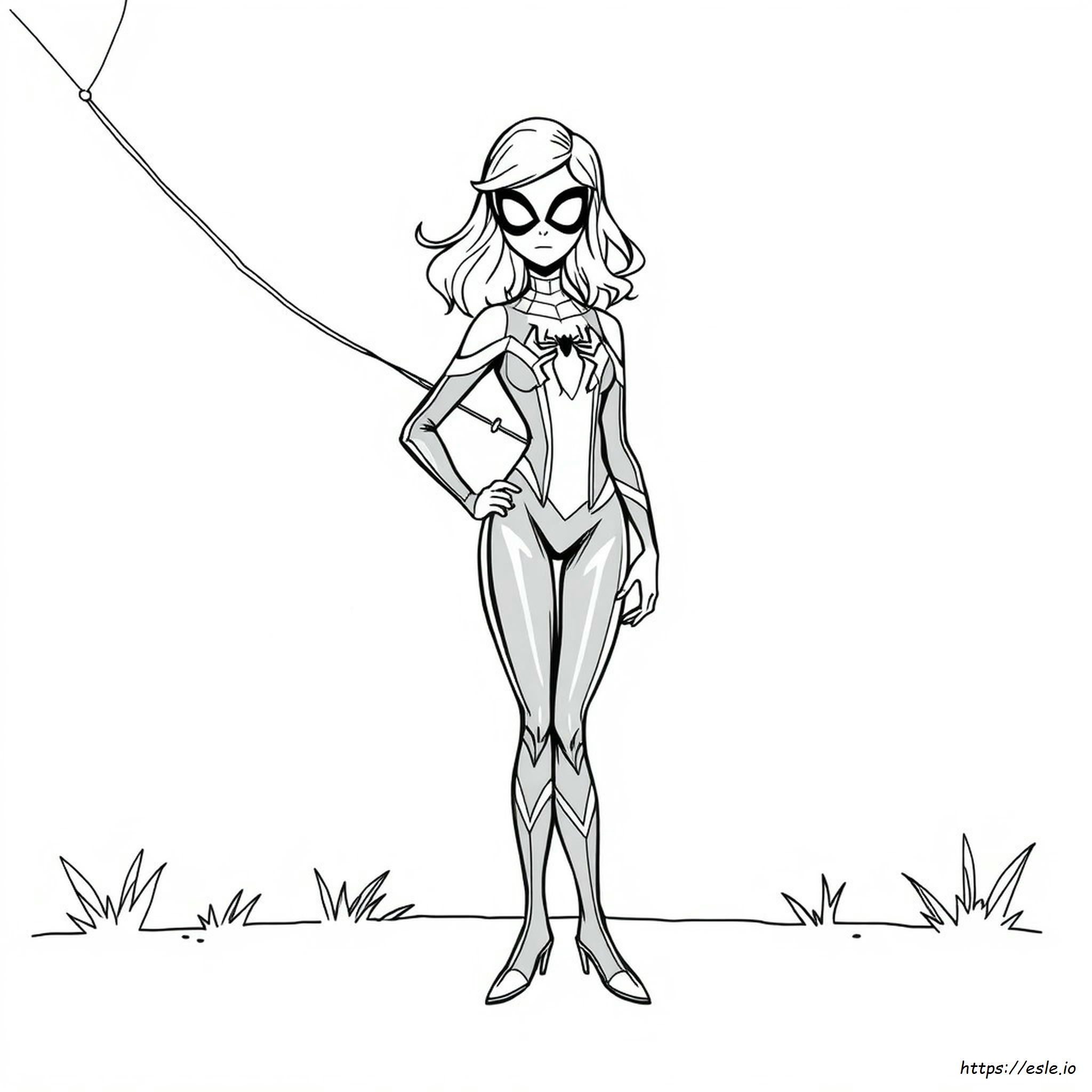 Spider Gwen Colouring Pages