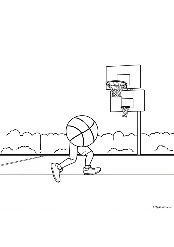Lembar Mewarnai Bola Basket