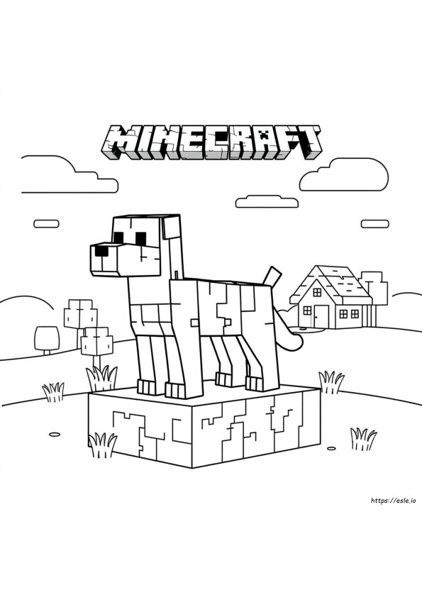 Minecraft Dog Coloring Pages Printable