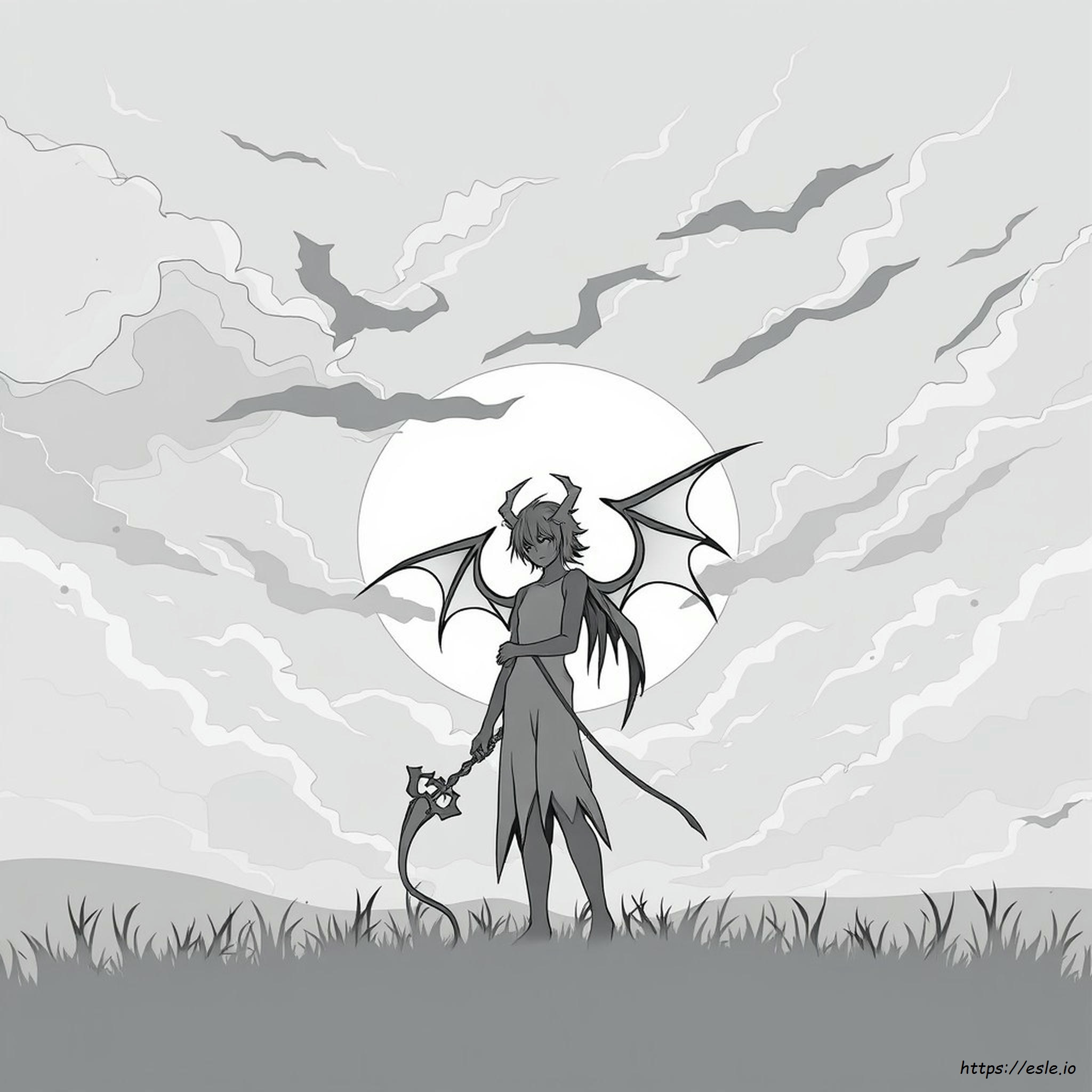 Demon Dark Angel Anime Coloring Pages