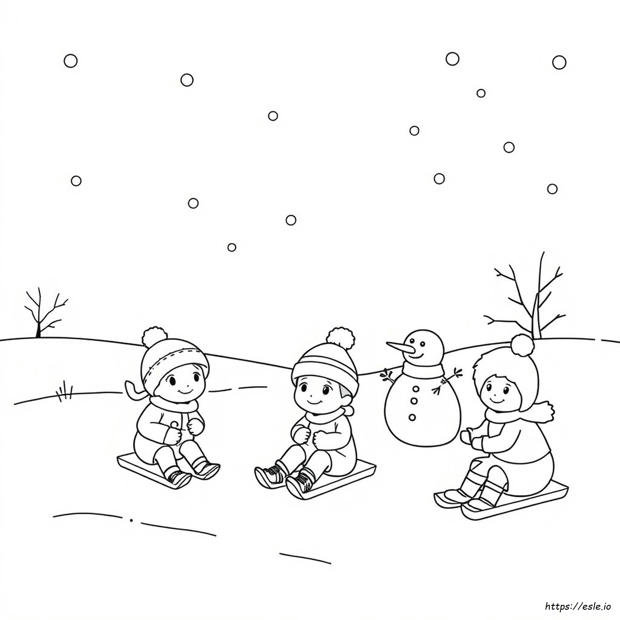 Snow Day Coloring Page