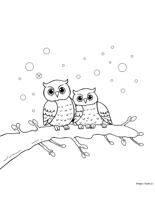 Coloriage Chouette Harfang Des Neiges Mignonne