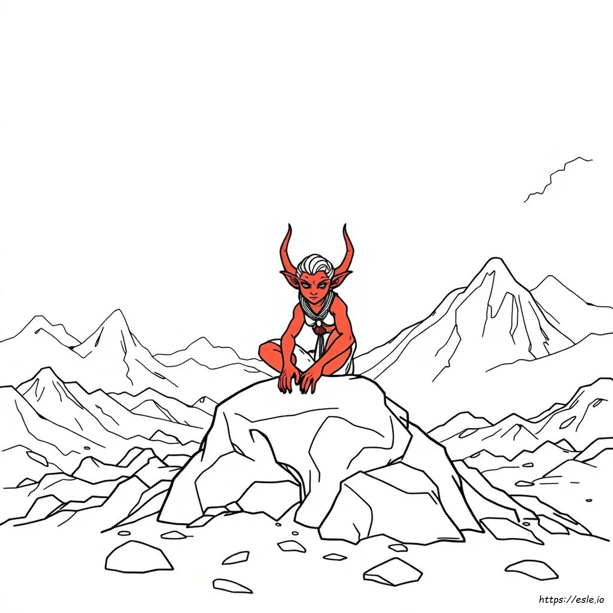 Gambar Mewarnai Tiefling untuk Anak
