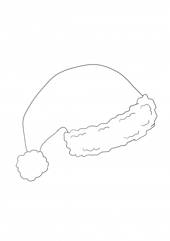 Easy and free to print Christmas Santa Hat coloring sheet for kids