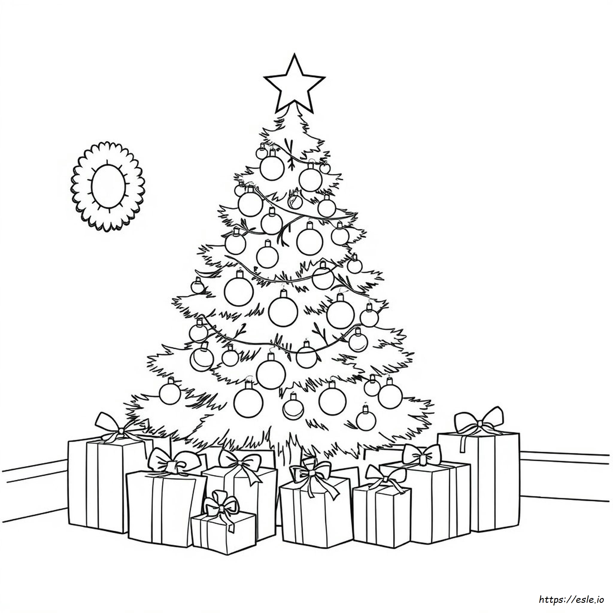 Detail Pohon Natal Gambar Mewarnai