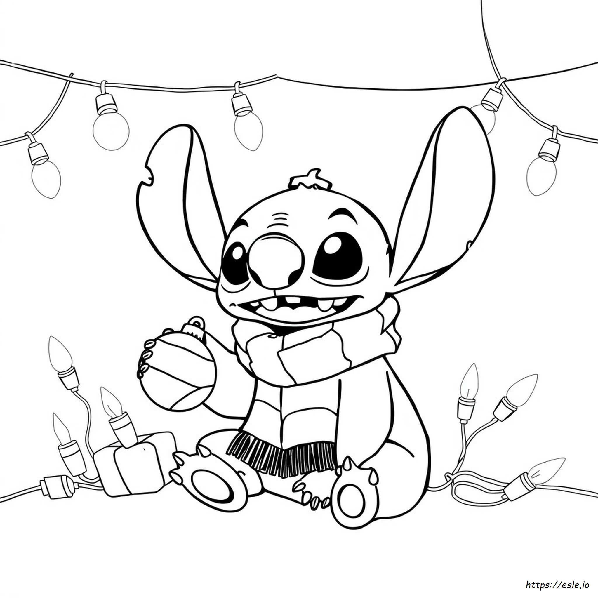 Dapat Dicetak Gratis Stitch Natal Gambar Mewarnai