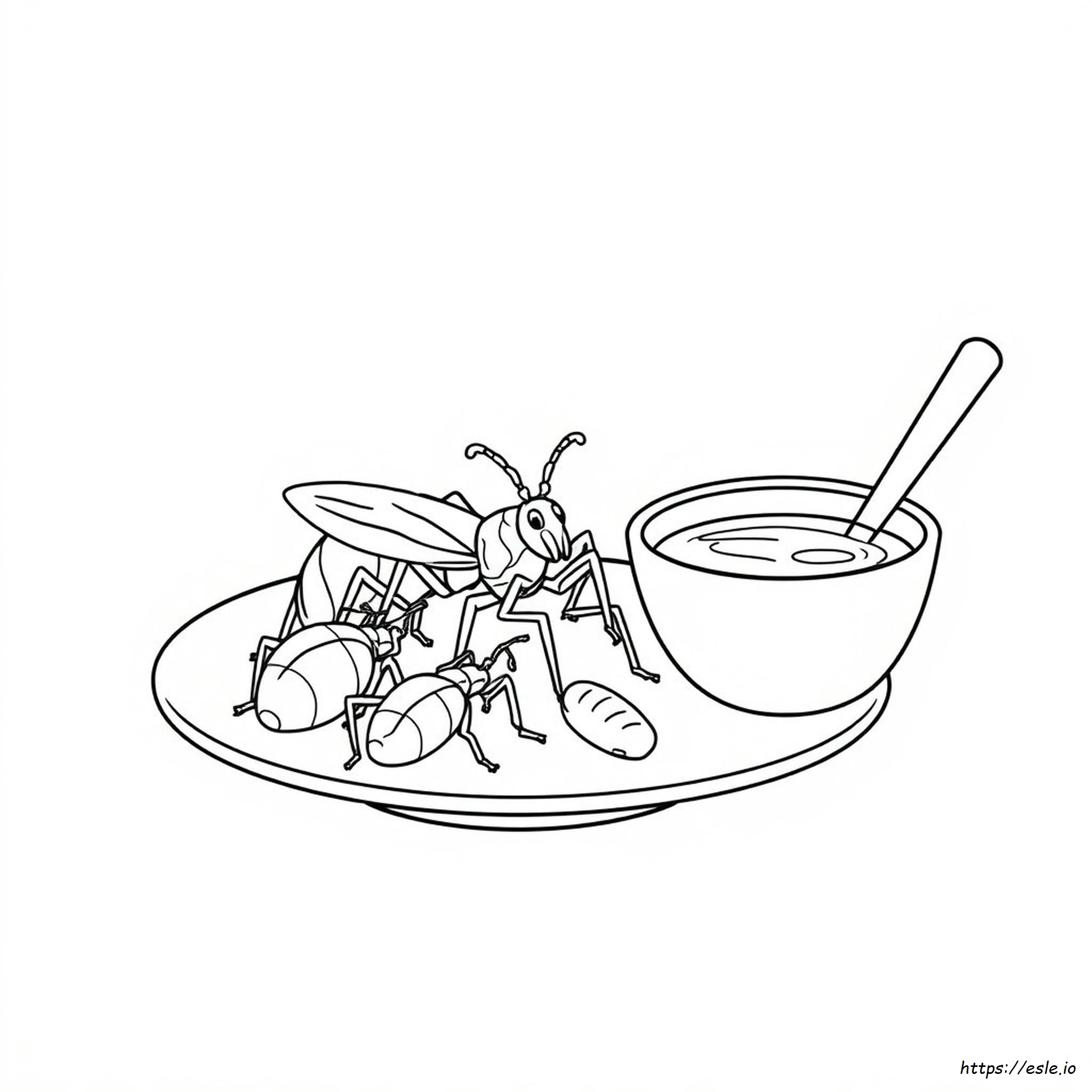 Gambar Mewarnai Serangga Makanan - Gratis Untuk Dicetak