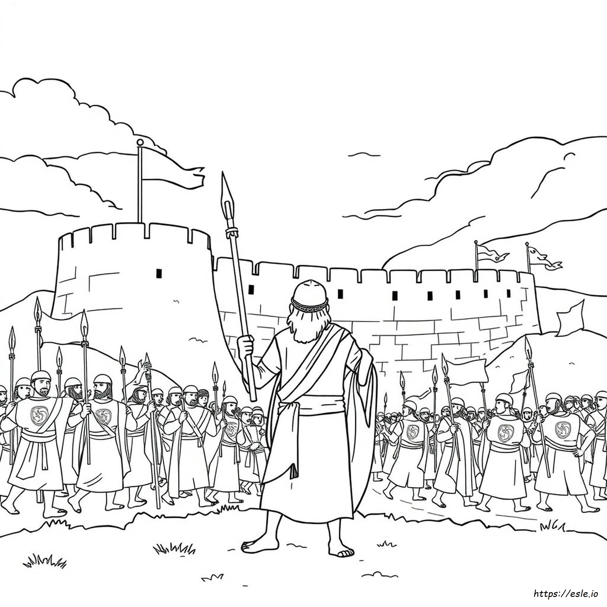 Joshua Battle Of Jericho Coloring Page